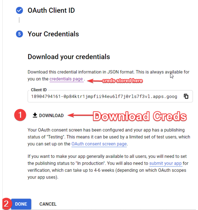 Create Google Analytics Client ID and Secret Client 8